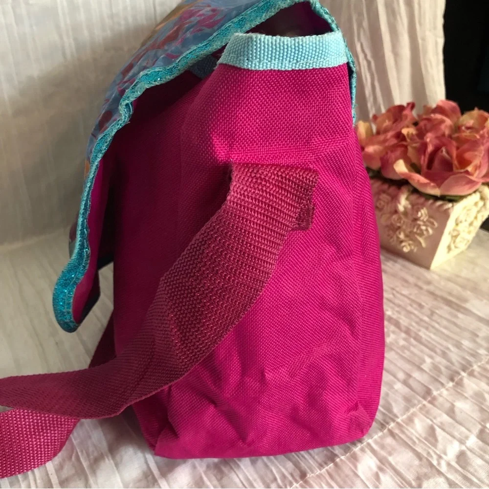 DISNEY Frozen Elsa & Ana girls backpack messenger tote book bag w/sparkles - Picture 6 of 16